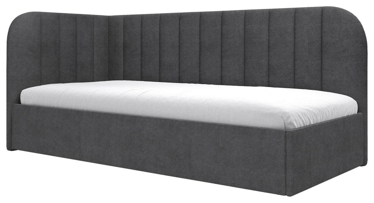 POLSTERBETT 90/200 cm,  in Dunkelgrau, Lattenrost, Bettkasten,  - Dunkelgrau/Schwarz, MODERN, Holz/Holzwerkstoff (90/200cm) - MID.YOU