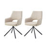 ARMLEHNSTUHL-SET 2 Stück  in Webstoff  - Creme/Schwarz, MODERN, Textil/Metall (57/91/64cm) - MID.YOU