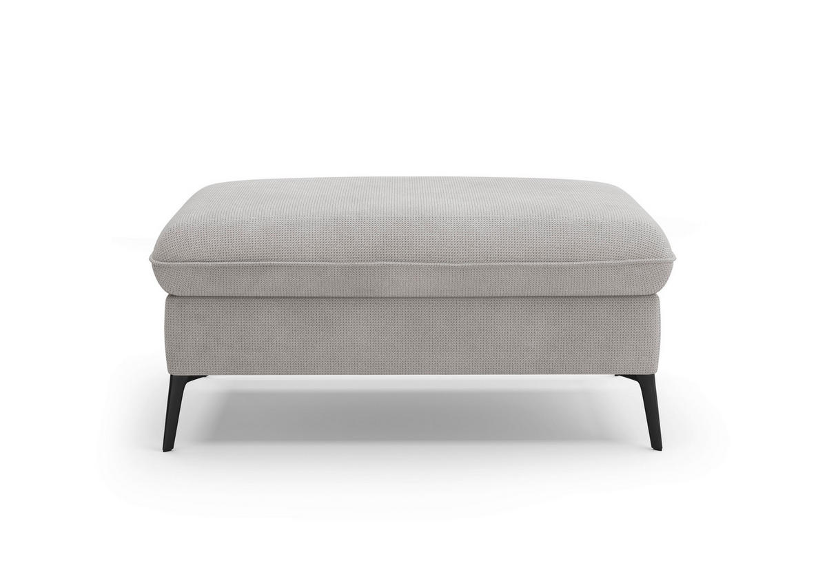 HOCKER in Textil Silberfarben  - Silberfarben/Creme, Konventionell, Textil/Metall (104/47/69cm) - Sit & More