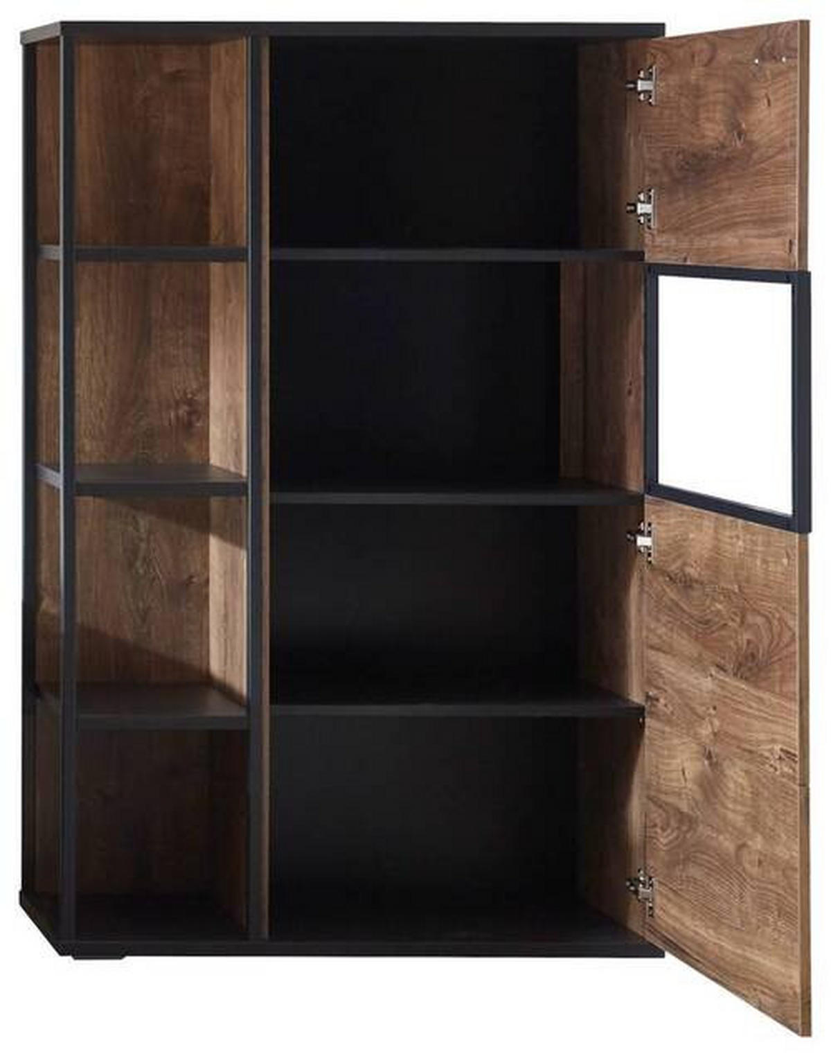 HIGHBOARD Bastian  in 90/140/37 cm  - Eichefarben/Dunkelgrau, KONVENTIONELL, Glas/Holzwerkstoff (90/140/37cm) - Cantus