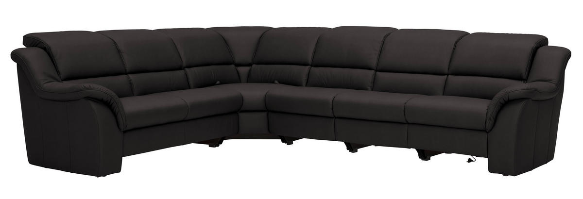 ECKSOFA  in Echtleder Dunkelbraun  260/324 cm  - Dunkelbraun/Schwarz, KONVENTIONELL, Leder/Kunststoff (260/324cm) - Cantus