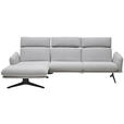 ECKSOFA  in Flachgewebe Hellgrau  152/259 cm  - Hellgrau/Schwarz, Design, Textil/Metall (152/259cm) - Dieter Knoll