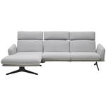 ECKSOFA  in Flachgewebe Hellgrau  152/259 cm  - Hellgrau/Schwarz, Design, Textil/Metall (152/259cm) - Dieter Knoll