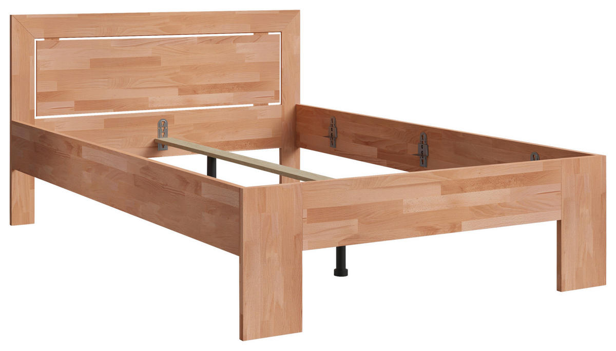 BETT 140/200 cm  in Kernbuche  - Kernbuche, Natur, Holz (140/200cm) - Linea Natura