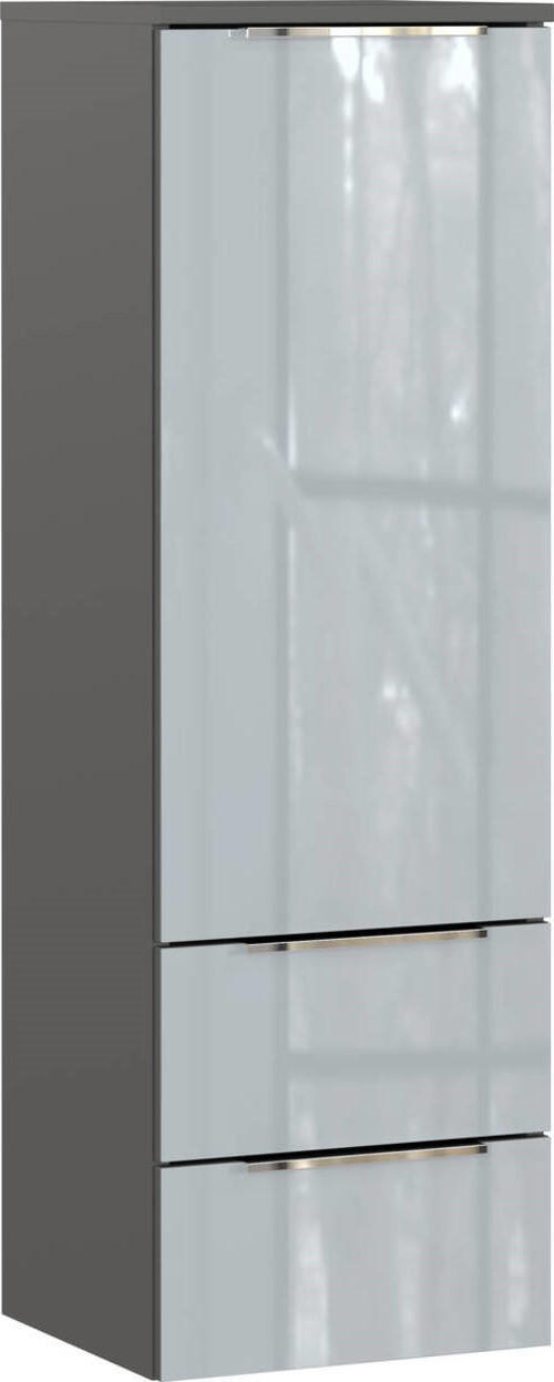 MIDISCHRANK 36/111/34 cm  - Chromfarben/Graphitfarben, MODERN, Glas/Holzwerkstoff (36/111/34cm) - Xora