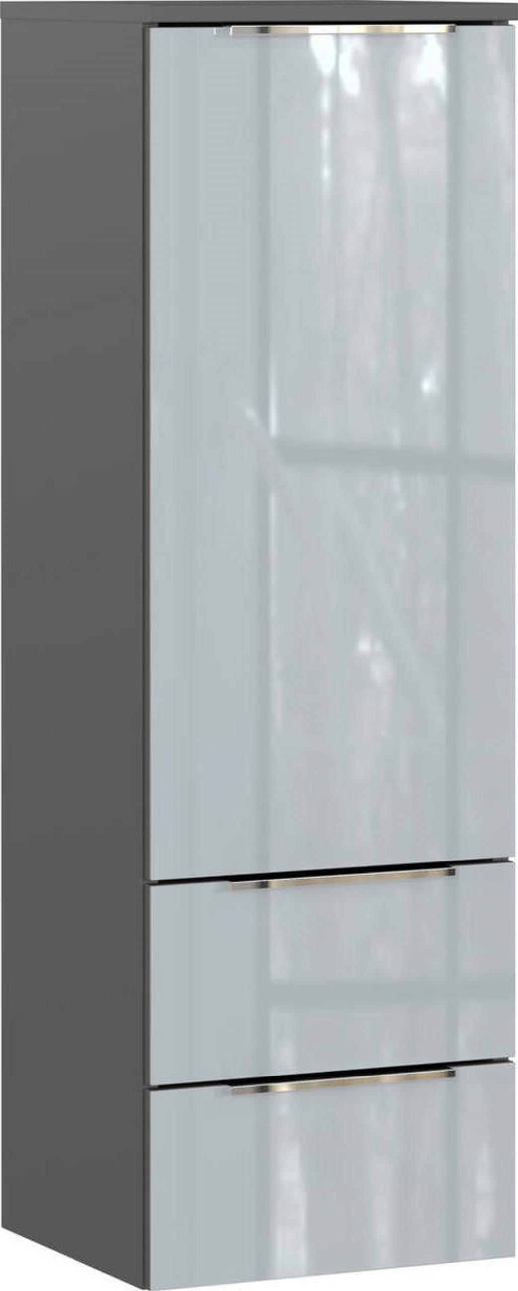 MIDISCHRANK 36/111/34 cm  - Chromfarben/Graphitfarben, MODERN, Glas/Holzwerkstoff (36/111/34cm) - Xora