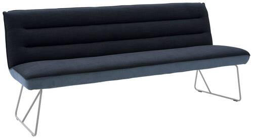 SITZBANK 218/89/68 cm Flachgewebe Blau, Edelstahlfarben, Dunkelblau  - Blau/Edelstahlfarben, Design, Textil/Metall (218/89/68cm) - Dieter Knoll