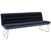 SITZBANK 238/89/68 cm Flachgewebe Blau, Edelstahlfarben, Dunkelblau  - Blau/Edelstahlfarben, Design, Textil/Metall (238/89/68cm) - Dieter Knoll