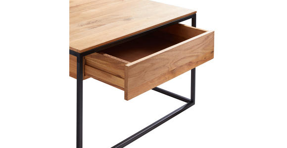 COUCHTISCH in Holz, Metall 70/70/41,5 cm  - Eichefarben/Schwarz, Design, Holz/Metall (70/70/41,5cm) - Novel