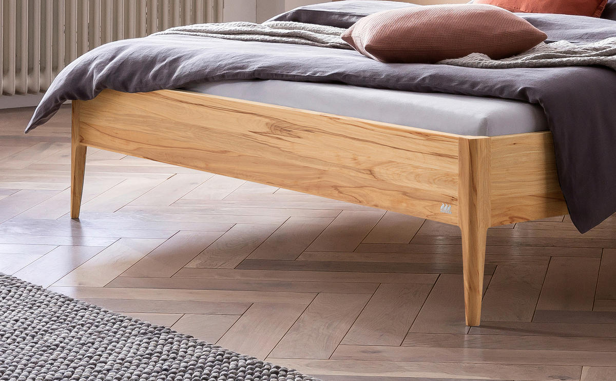 BETT 140/200 cm  in Buchefarben, Hellgrau  - Buchefarben/Hellgrau, KONVENTIONELL, Holz (140/200cm) - Hasena