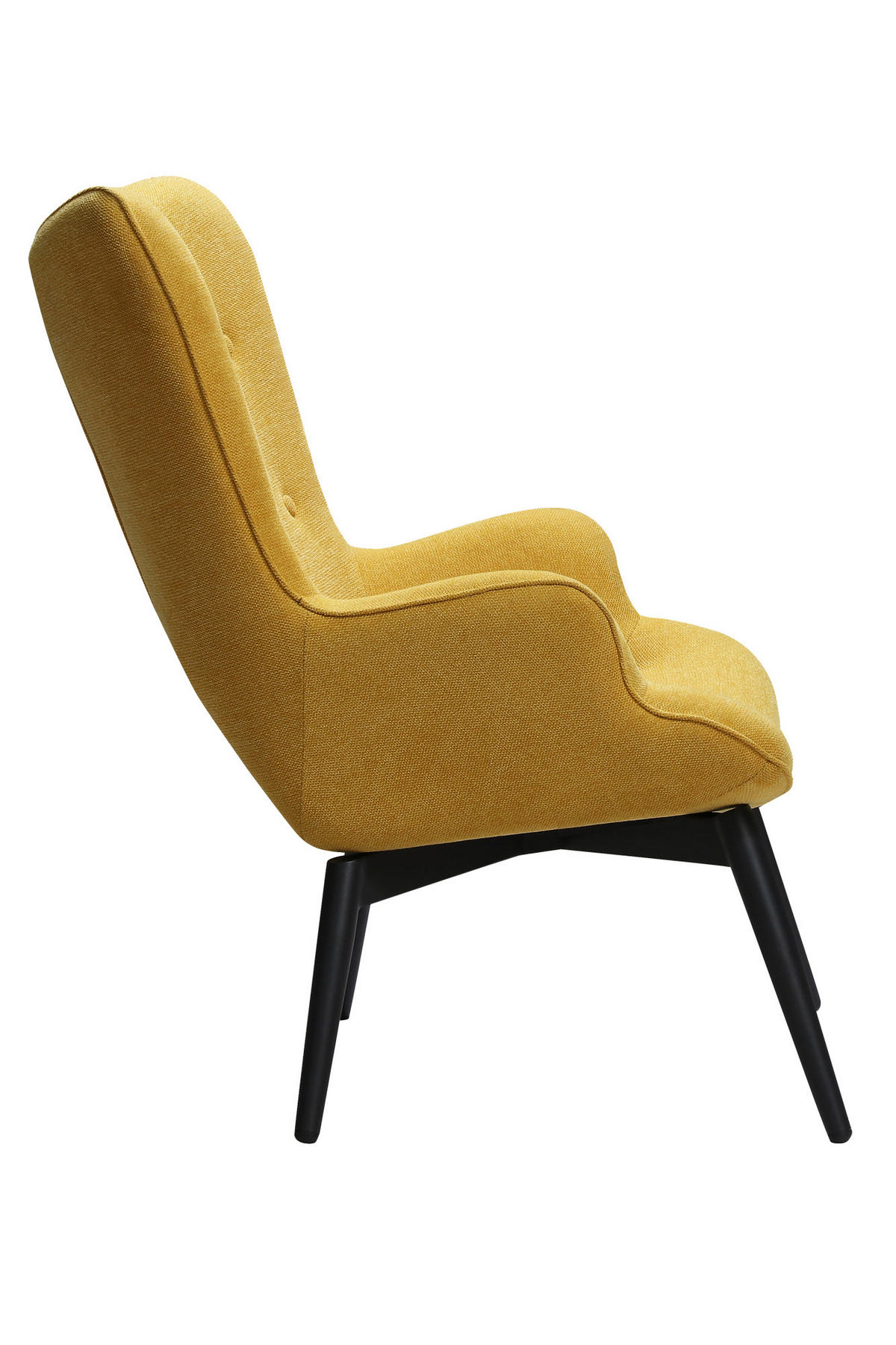 SESSEL in Struktur Gelb  - Gelb/Schwarz, MODERN, Textil/Metall (80/92/99cm) - Livetastic