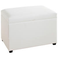 TRUHENBANK 58/42/39 cm Lederlook Weiß  - Schwarz/Weiß, Design, Textil (58/42/39cm)