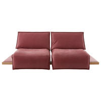 2-SITZER-SOFA Bordeaux Echtleder  - Bordeaux/Schwarz, Design, Leder/Holz (240/80-112/115-159cm) - Koinor