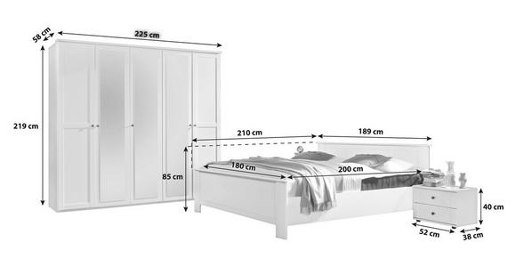 SCHLAFZIMMER in Weiß - Weiß, LIFESTYLE, Glas/Holzwerkstoff (180/200cm) - Cantus