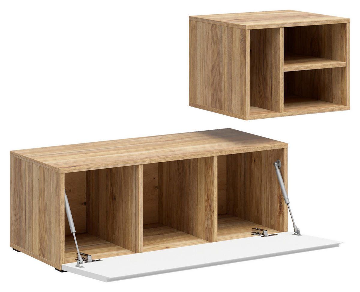 REGALELEMENT Weiß, Eichefarben  135/33/40 cm  - Eichefarben/Weiß, MODERN, Holzwerkstoff (135/33/40cm) - Carryhome