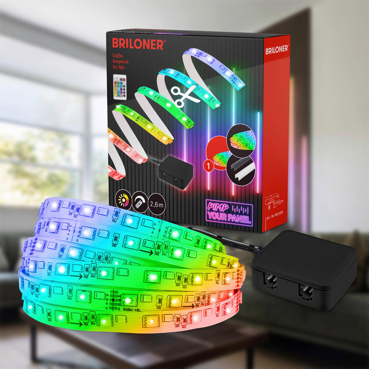 LED-STRIP 260 cm  Pimp Your Panel Starterset  - Weiß, Basics, Kunststoff (260cm) - Briloner