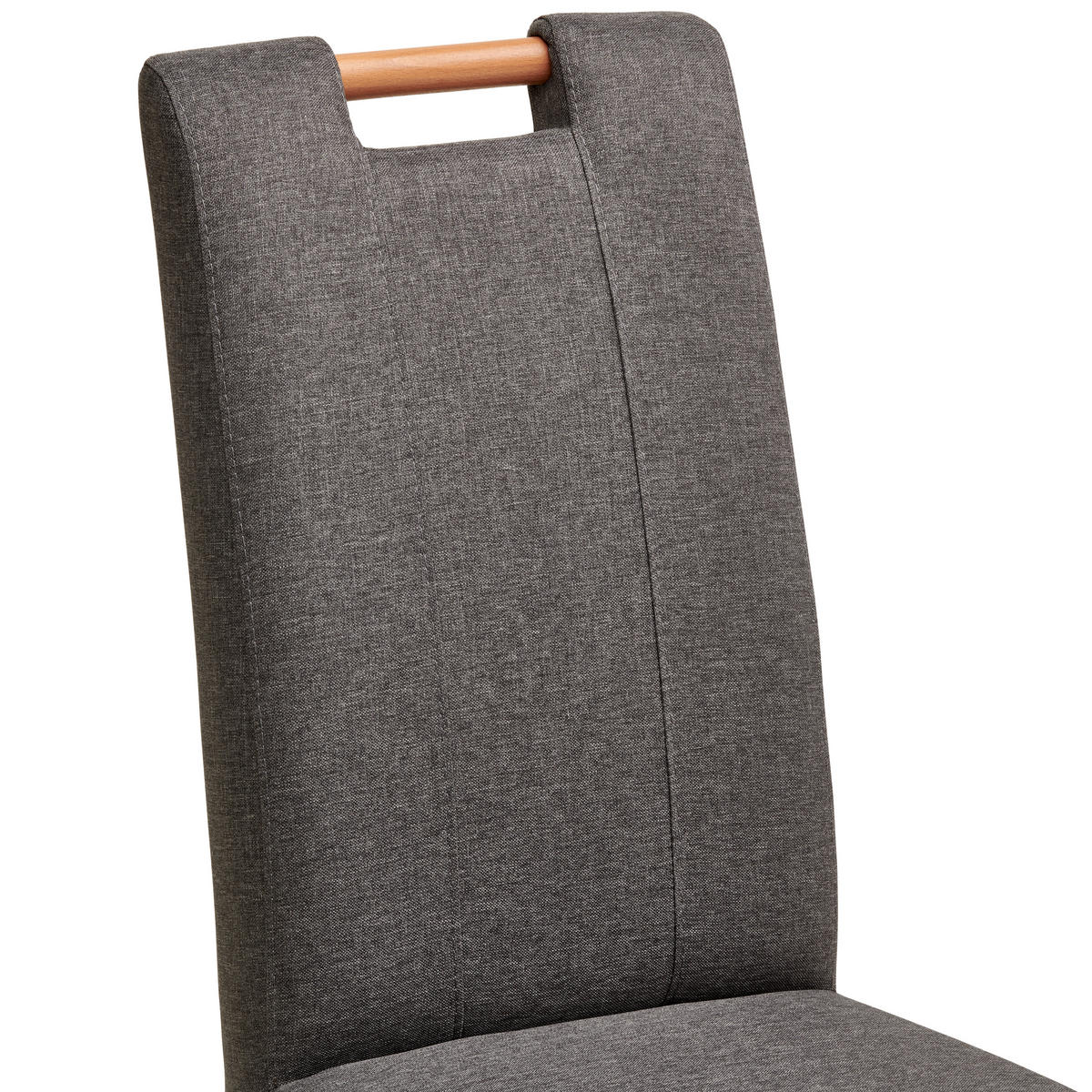 STUHL Webstoff Grau Buche massiv  - Naturfarben/Grau, MODERN, Holz/Textil (46/101/62cm) - Livetastic