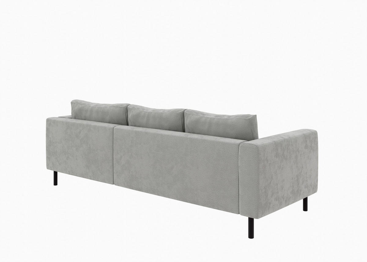 ECKSCHLAFSOFA  mit Rücken echt, Armteil links, Armteil rechts Struktur Schlammfarben  - Schlammfarben/Schwarz, MODERN, Textil/Metall (232/161cm) - Trendmanufaktur