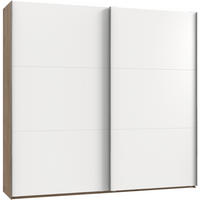 SCHWEBETÜRENSCHRANK in Weiss, Eichefarben, Alufarben  - Chromfarben/Weiss, Modern, Holzwerkstoff (250/236/65cm) - MID.YOU