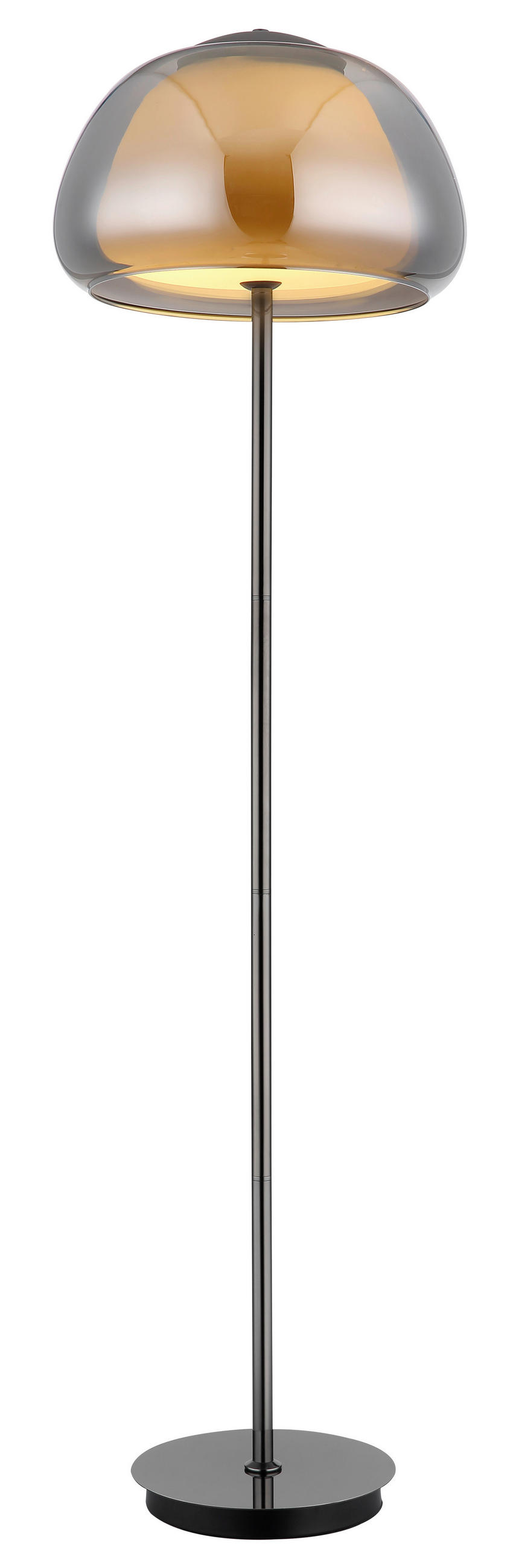 LED-STEHLEUCHTE 38/150 cm    - Schwarzchrom/Schwarz, Design, Glas/Kunststoff (38/150cm) - Globo