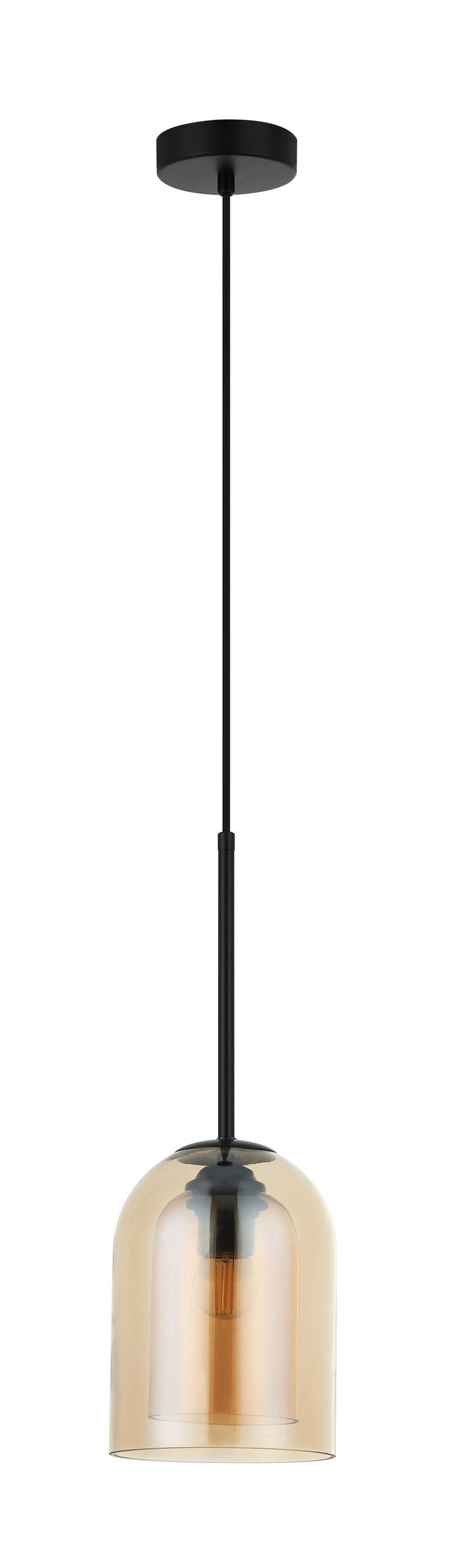 HÄNGELEUCHTE  - Bernsteinfarben, Design, Glas (150/15/15cm)