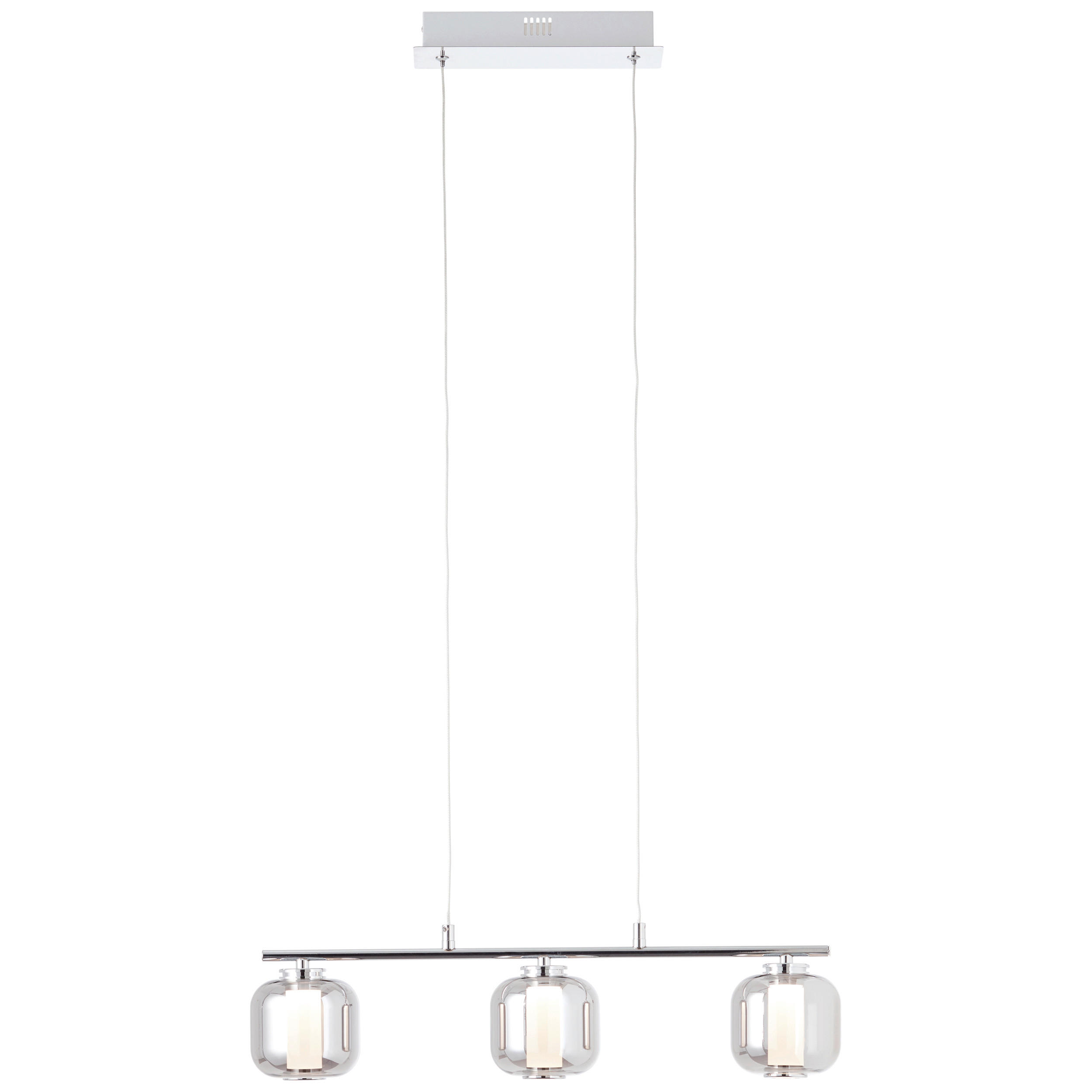 LED-HÄNGELEUCHTE Rafa 56.5/11/131 cm  - Chromfarben/Grau, Design, Glas/Kunststoff (56.5/11/131cm) - Brilliant