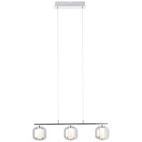 LED-HÄNGELEUCHTE Rafa 56.5/11/131 cm  - Chromfarben/Grau, Design, Glas/Kunststoff (56.5/11/131cm) - Brilliant