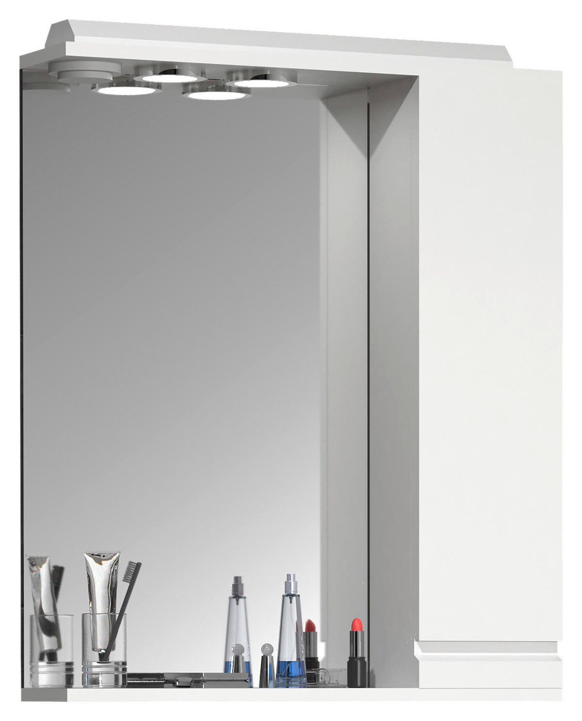 SPIEGELSCHRANK 60/71/14 cm  - Weiß, MODERN, Glas/Holzwerkstoff (60/71/14cm) - MID.YOU