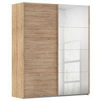 SCHWEBETÜRENSCHRANK 181/223/68 cm 2-türig Sonoma Eiche  - Sonoma Eiche, Design, Glas/Holzwerkstoff (181/223/68cm) - Novel