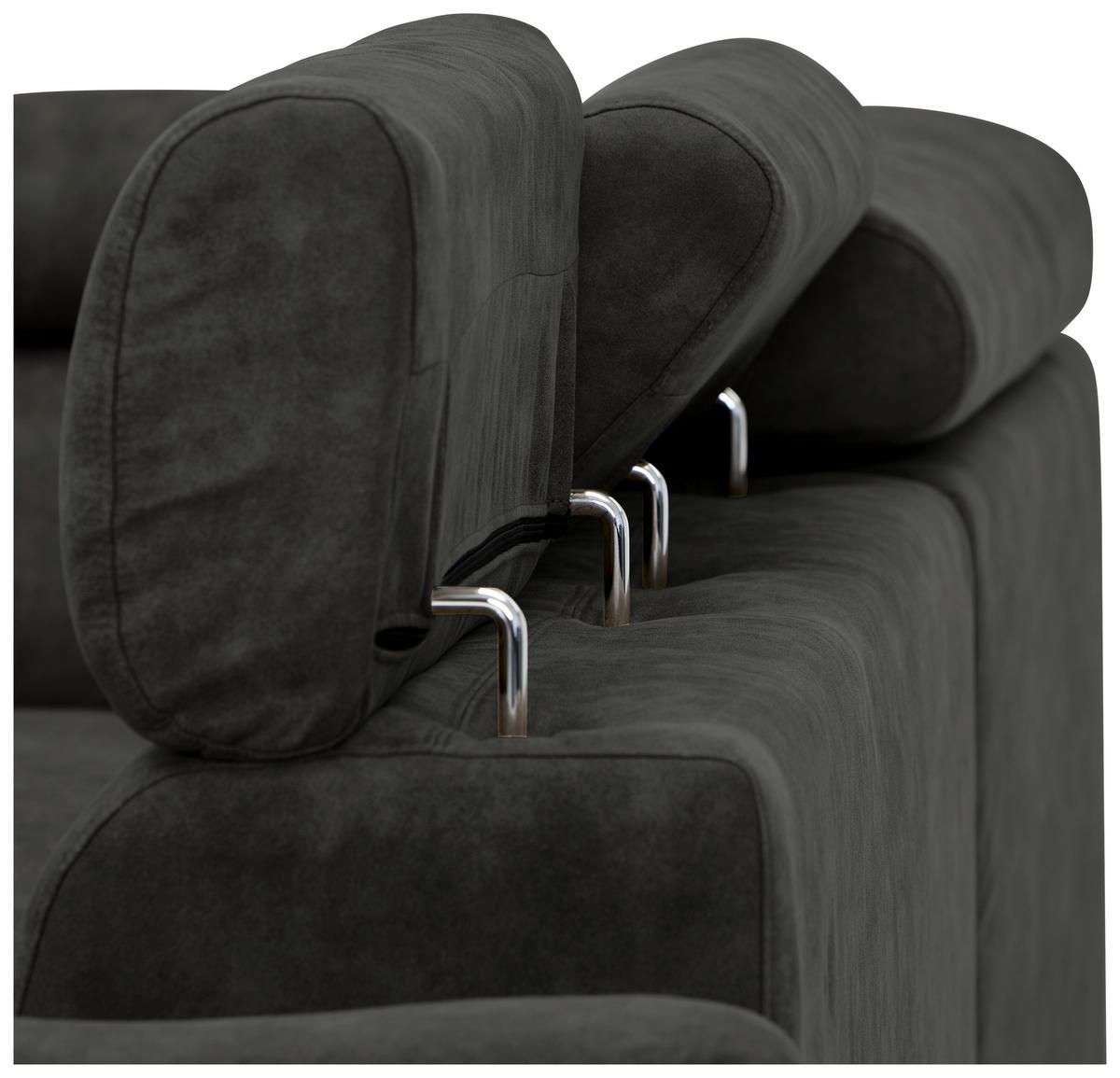 ECKSOFA in Lederlook Anthrazit  - Anthrazit/Schwarz, Design, Kunststoff/Textil (230/263cm) - Hom`in