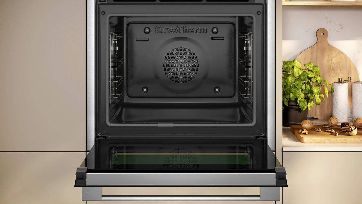 EINBAUBACKOFEN B24CR71N0  - Edelstahlfarben/Schwarz, Basics, Metall (59,5/59,6/54,8cm) - Neff