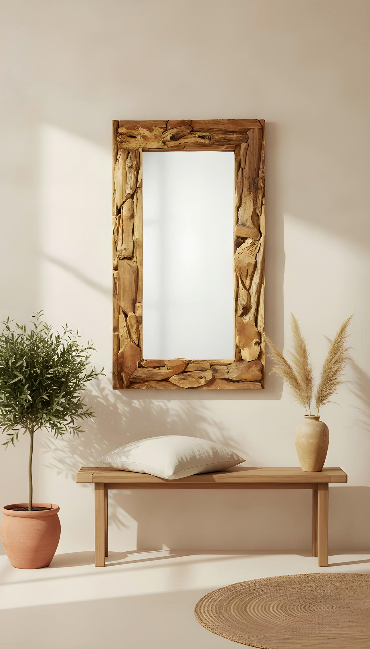 WANDSPIEGEL 100/180/7 cm    in rechteckig  - Teakfarben, LIFESTYLE, Glas/Holz (100/180/7cm) - Landscape