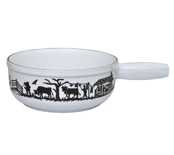 FONDUEPFANNE Heidi Cheese Line: Alpen  - Weiss/Schwarz, Basics, Metall (21cm) - Heidi Cheese Line