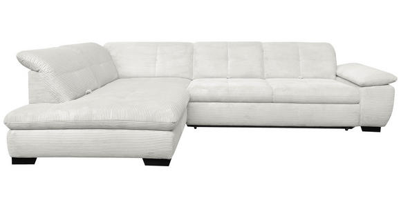 ECKSOFA in Cord Ecru  242/313 cm  - Ecru/Schwarz, Design, Textil/Metall (242/313cm) - Xora