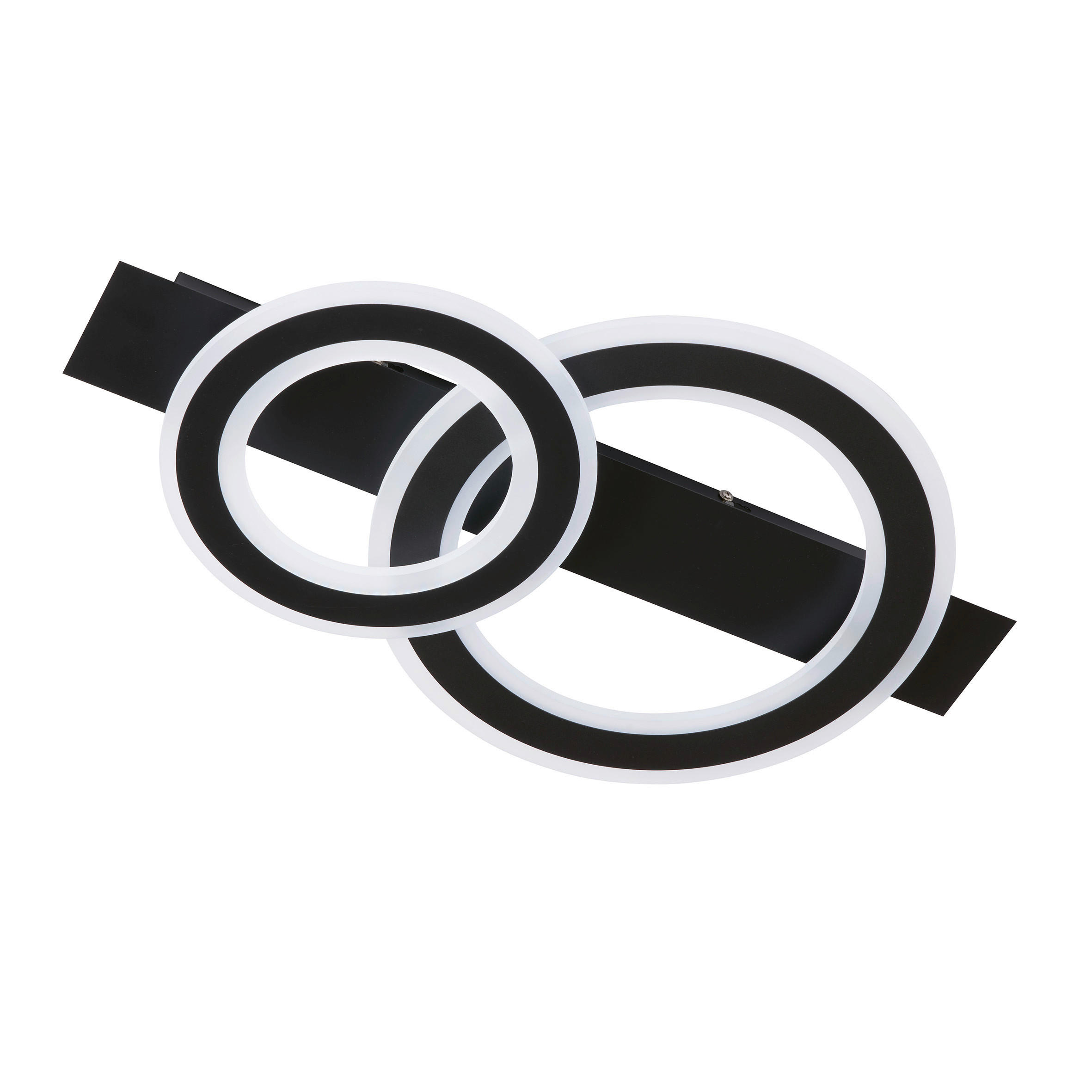 LED-DECKENLEUCHTE Circle   - Schwarz/Weiß, Design, Metall (36/61/7,3cm) - Fischer & Honsel
