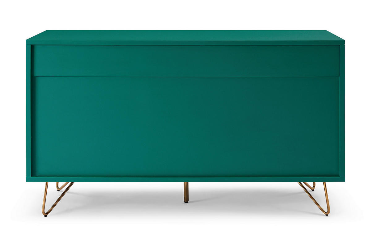 KOMMODE  in 120/70/40 cm  - Messingfarben/Grün, Design, Holzwerkstoff/Metall (120/70/40cm) - Livetastic