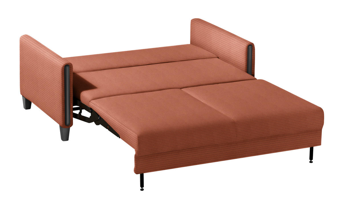SCHLAFSOFA in Holz, Textil Schwarz, Rostfarben  - Rostfarben/Schwarz, Design, Holz/Textil (174/88/104cm) - Niels Andersson