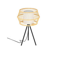 TISCHLEUCHTE 34,5/56 cm   - Schwarz/Naturfarben, Natur, Holz/Textil (34,5/56cm) - Eglo