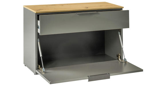 GARDEROBENBANK Galaverna in 83,1/53,7/35,3 cm - Grau Hochglanz/Anthrazit Hochglanz, Design, Kunststoff/Metall (83,1/53,7/35,3cm) - Carryhome
