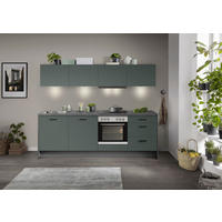 KÜCHENBLOCK 245 cm   in Graphitfarben, Dunkelgrün  - Schieferfarben/Dunkelgrün, Basics, Holzwerkstoff/Metall (245cm) - Impuls