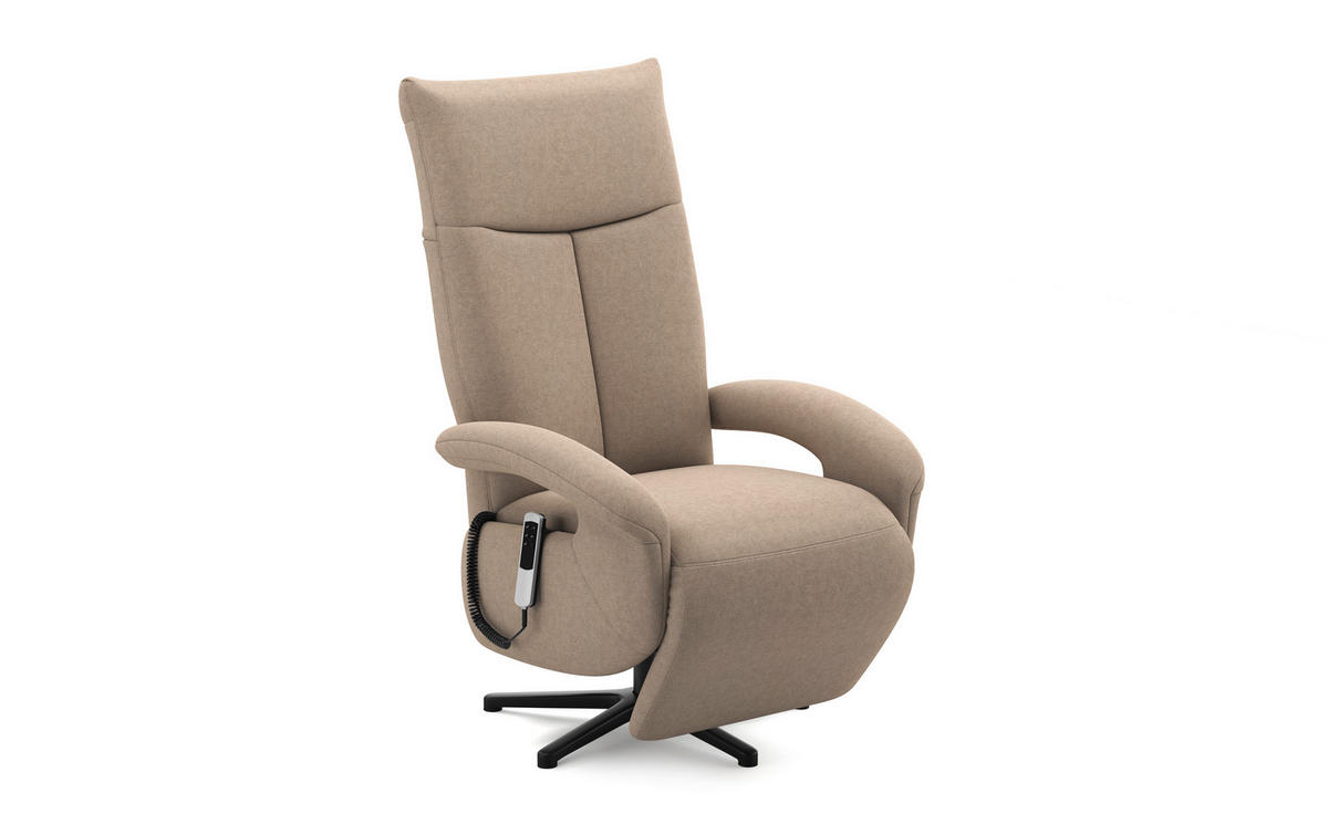 SESSEL in Flachgewebe Taupe  - Taupe/Schwarz, Konventionell, Textil/Metall (74/112/82cm) - Sit & More