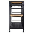SERVIERWAGEN Naturfarben, Schwarz  - Schwarz/Naturfarben, Trend, Holzwerkstoff/Kunststoff (86/40/86cm) - Xora
