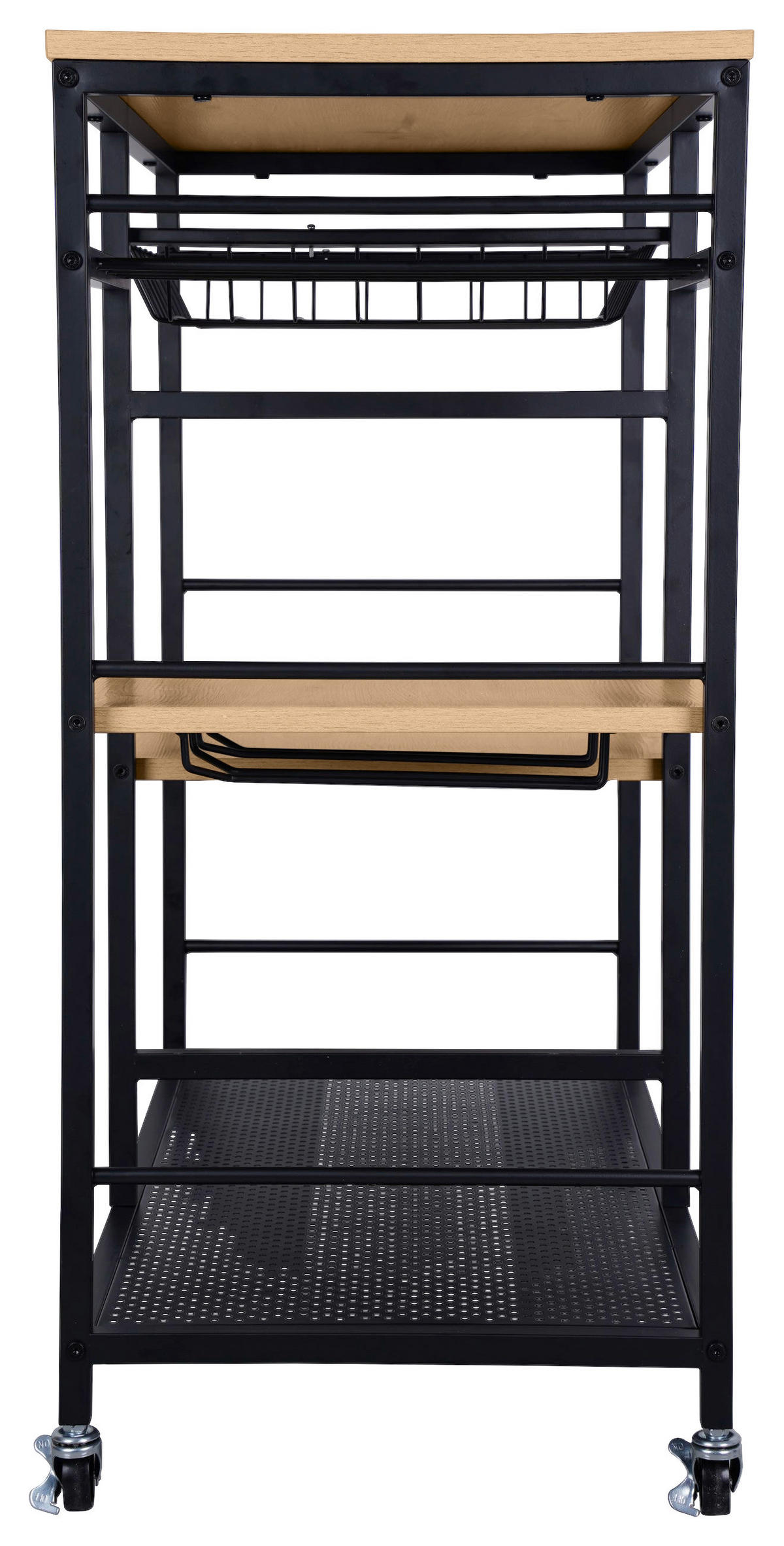SERVIERWAGEN Naturfarben, Schwarz  - Schwarz/Naturfarben, Trend, Holzwerkstoff/Kunststoff (86/40/86cm) - Xora