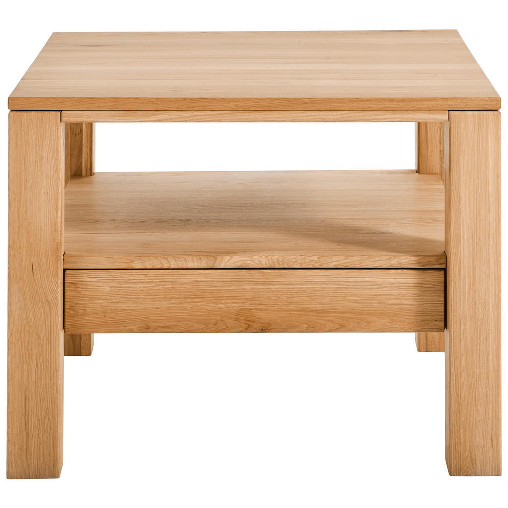 Thumbnail - Linea Natura Couchtisch, Buche, Holz, Kernbuche, massiv, 1 Schubladen, quadratisch, eckig, 75x58x75 cm, Stauraum, Wohnzi...
