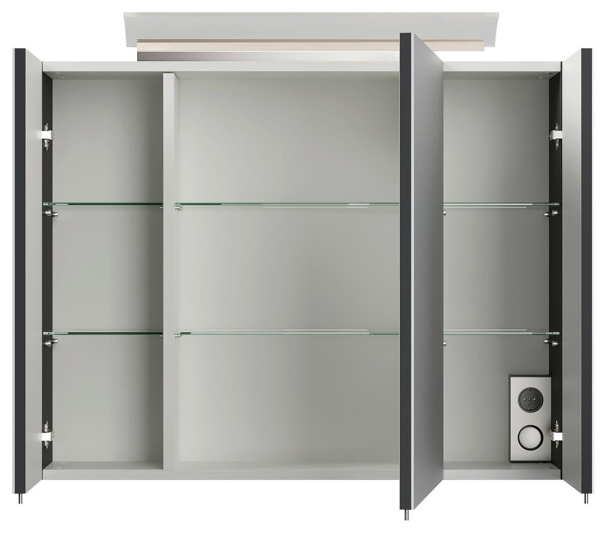 BADEZIMMER 3-teilig  in 80 cm  - Graphitfarben/Weiß, Basics, Keramik/Holzwerkstoff (80cm) - MID.YOU