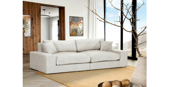 BIGSOFA Struktur, Bouclé Beige  - Greige/Beige, MODERN, Kunststoff/Textil (240/76/125cm) - Landscape