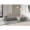 ECKSOFA ZORA E Taupe Flachgewebe  - Taupe/Schwarz, MODERN, Textil/Metall (262/164cm) - Sit & More