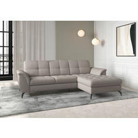 ECKSOFA ZORA E Taupe Flachgewebe  - Taupe/Schwarz, MODERN, Textil/Metall (262/164cm) - Sit & More