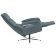 RELAXSESSEL in Leder Blaugrau  - Edelstahlfarben/Blaugrau, Design, Leder/Metall (76/119/86cm) - Dieter Knoll