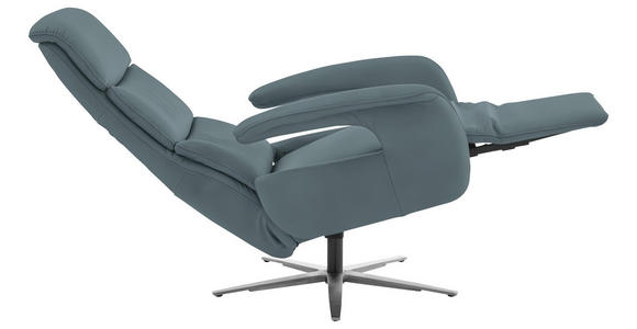 RELAXSESSEL in Leder Blaugrau  - Edelstahlfarben/Blaugrau, Design, Leder/Metall (76/119/86cm) - Dieter Knoll